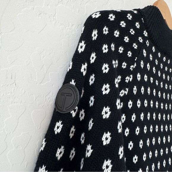 T by TALBOTS Thermolite Snap Button Mockneck Sweater Fair Isle Nordic Cozy - Picture 6 of 9